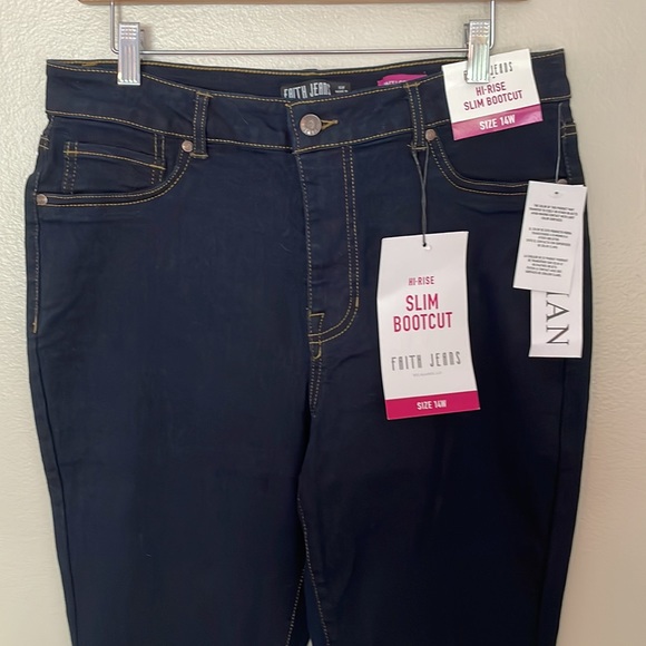 NWT Faith Jeans Hi Rise Slim Bootcut Jeans. 14W - Picture 2 of 9